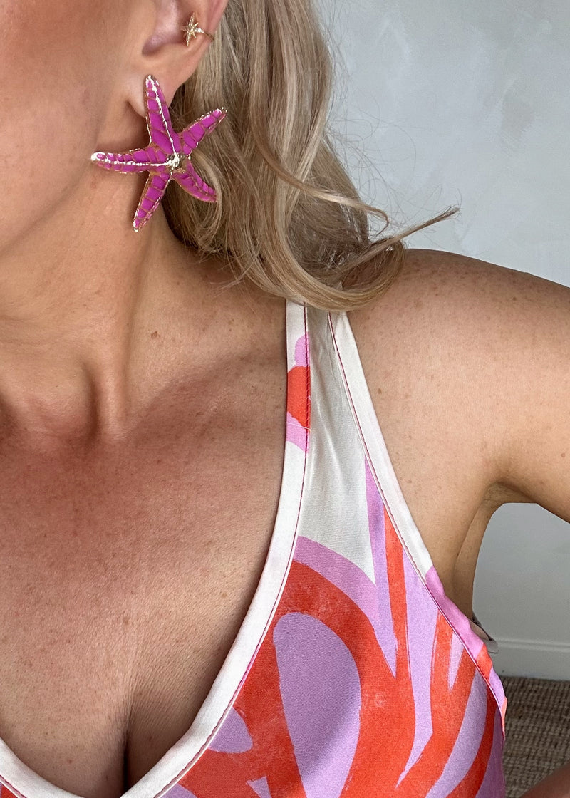 SS25 starfish earring - fuscia