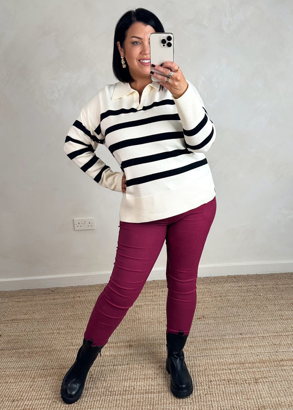 Tabo striped knit - cream