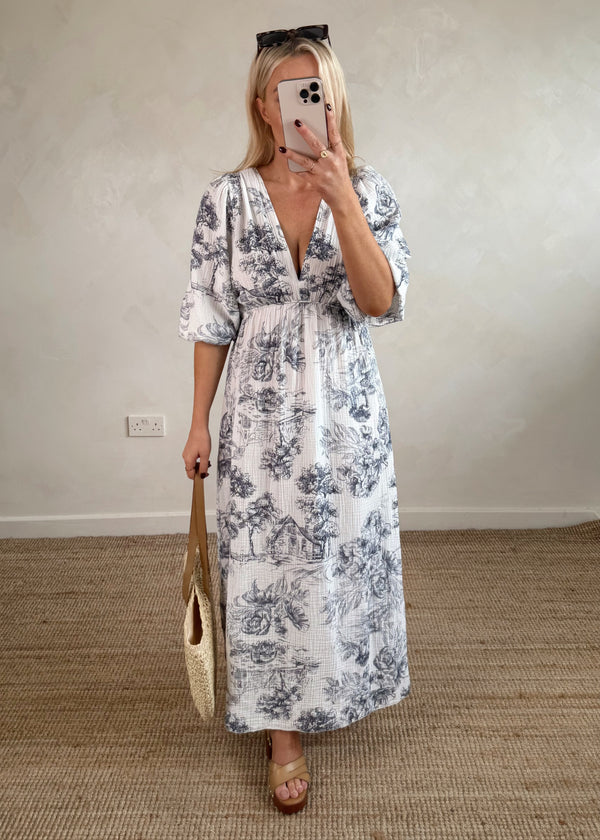 Julia maxi - navy floral