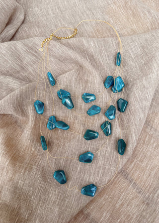 Beaded necklace - Aqua