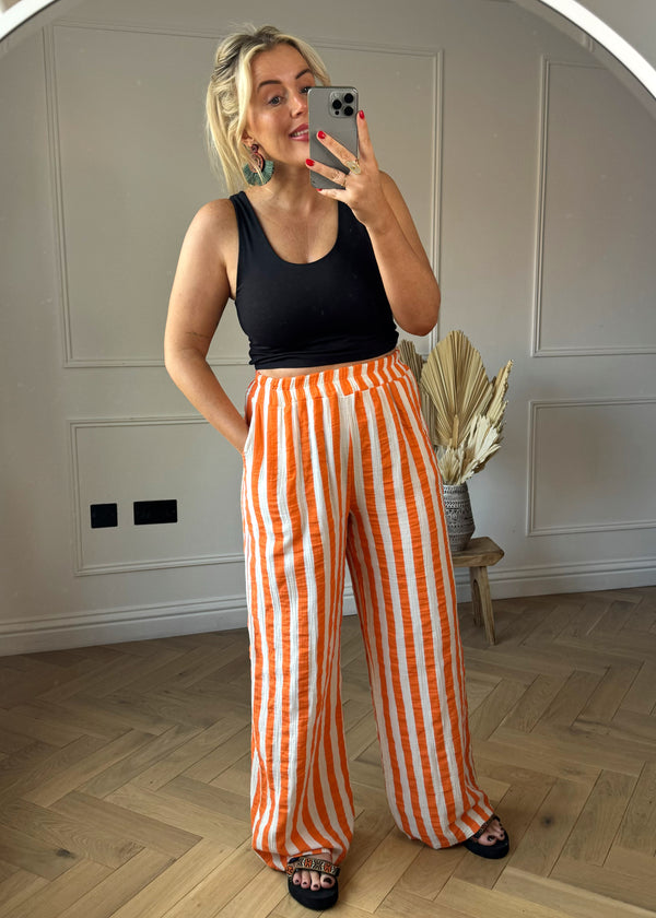 Jolie pants -  orange/stone stripe