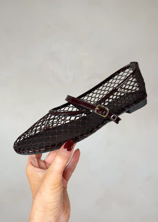 Fishnet ballet flat - Chocolate