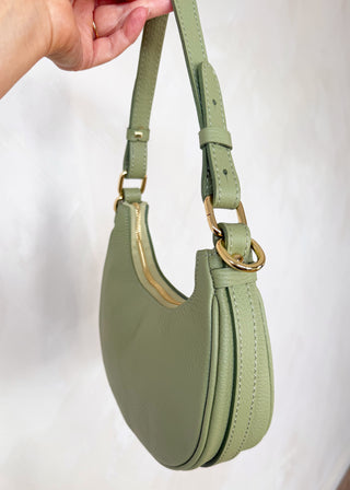 Lois leather cross body bag - Sage