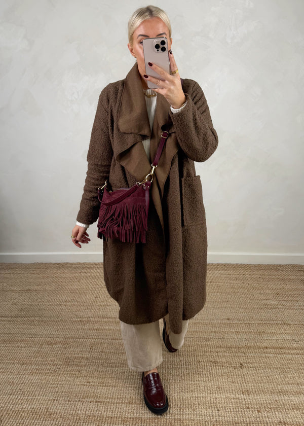 Kim throw on jacket - chocolate