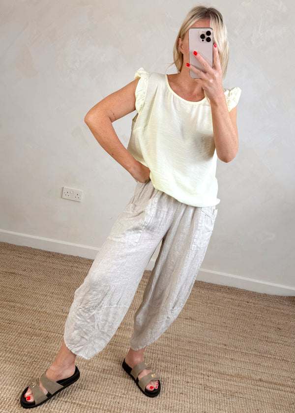 Kiki Frill top - lemon sorbet