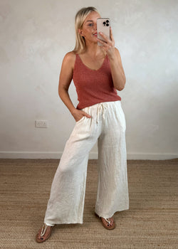 Betsy linen trouser - buttercream