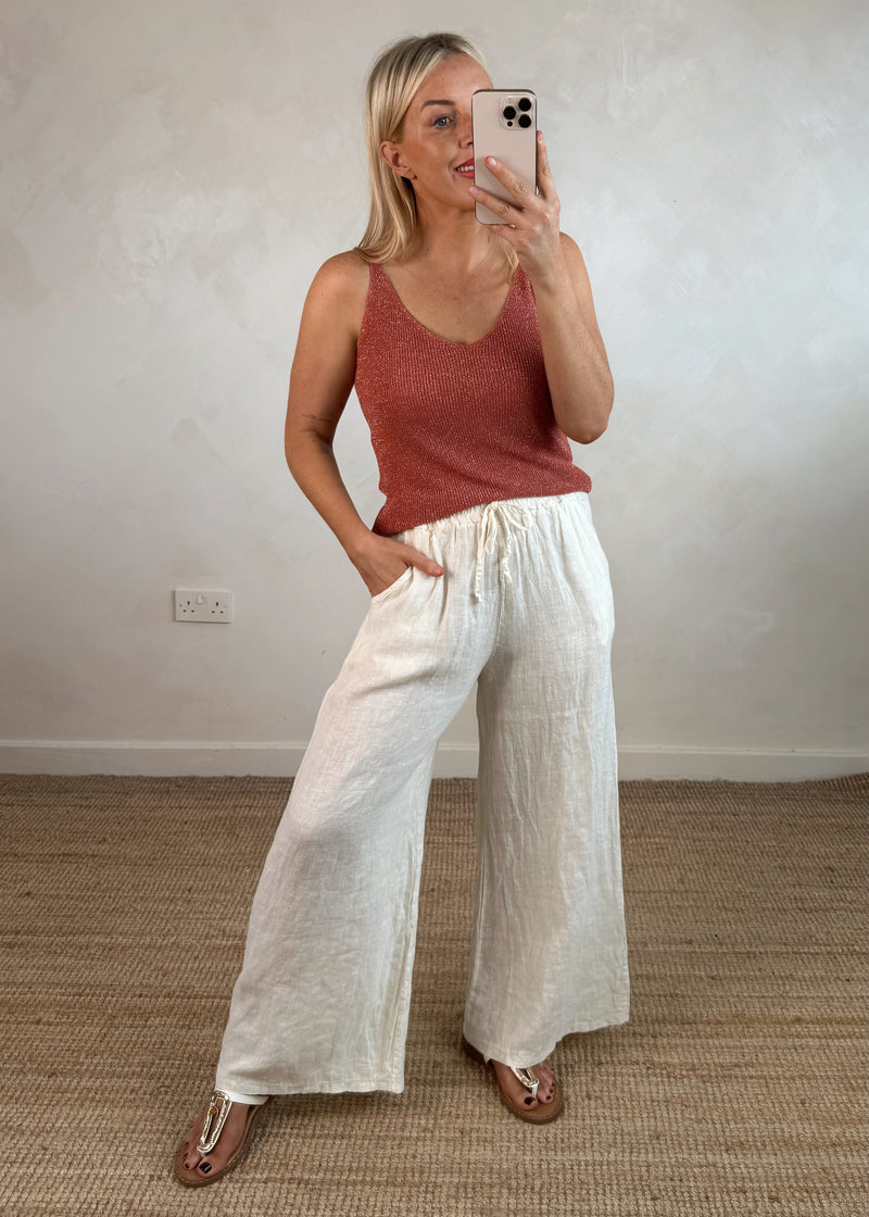 Betsy linen trouser - buttercream