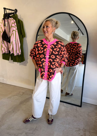 Sam chunky animal print knit - Chocolate