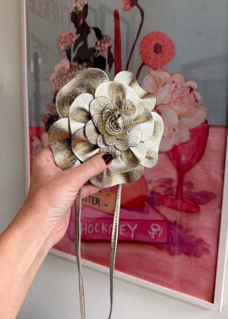 Corsage Leather belt - gold