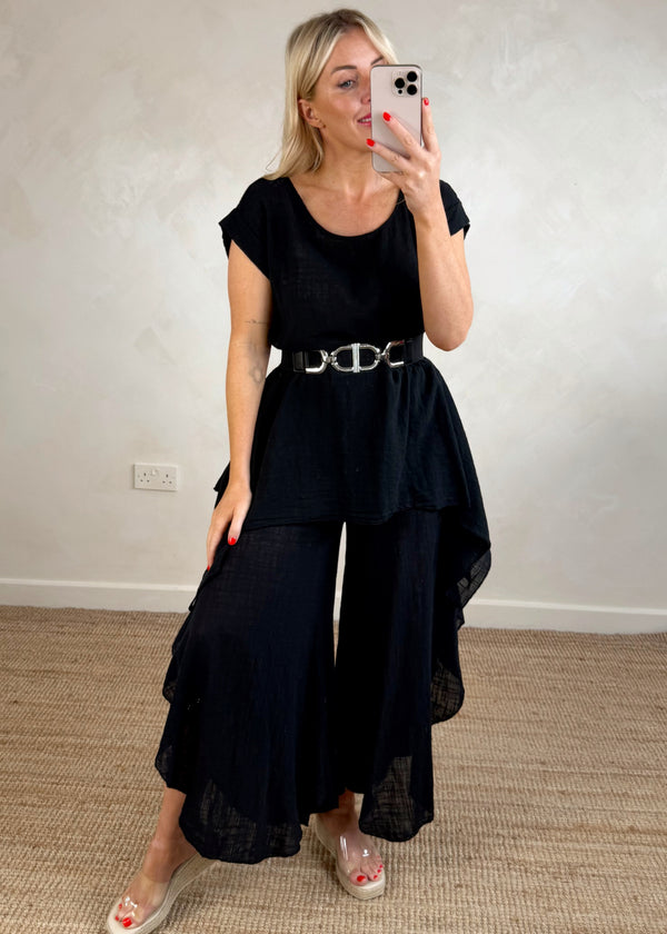 Verona dip hem - black