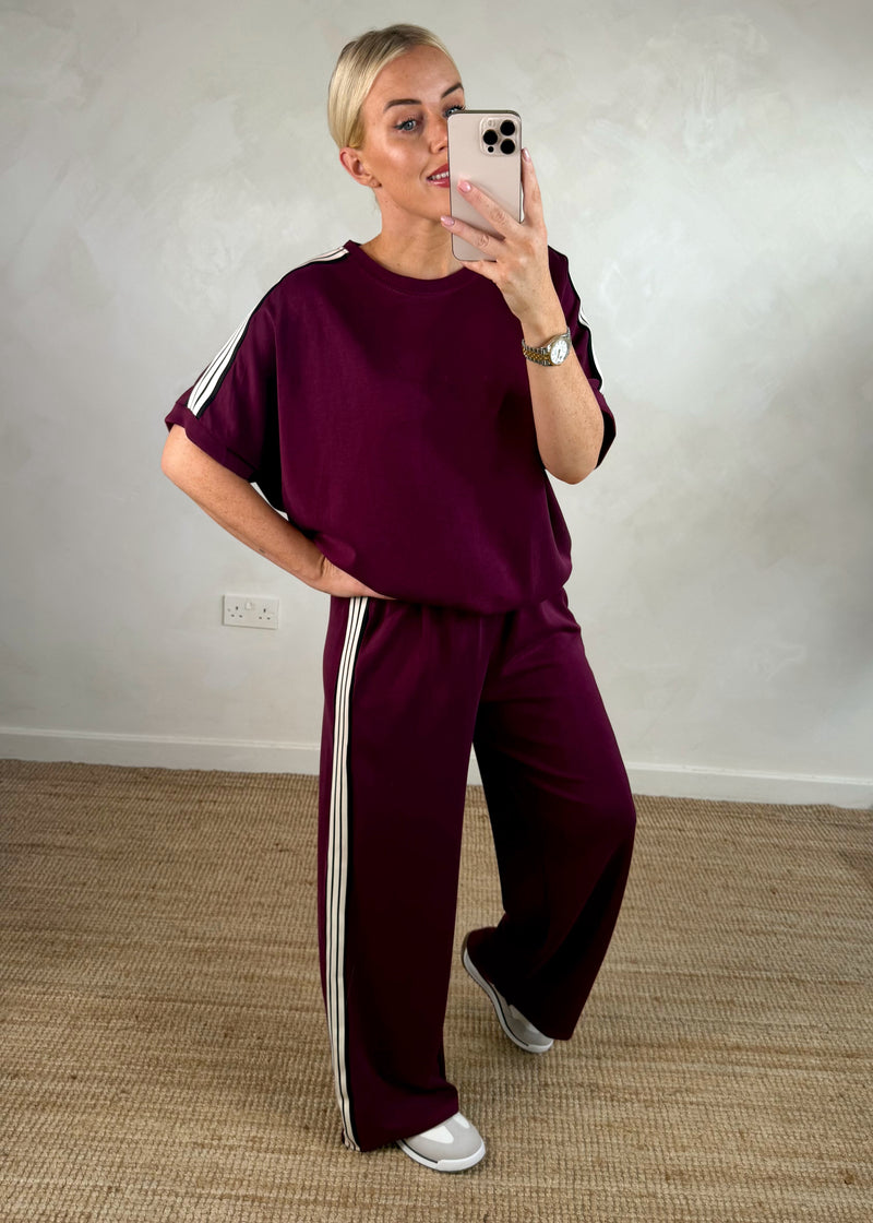 Gigi striped sweater - damson