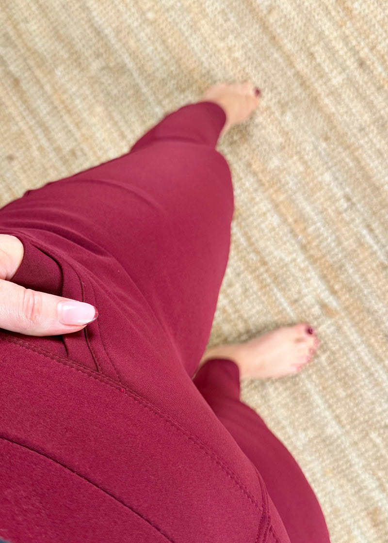 Double band sculpt leggings - Merlot