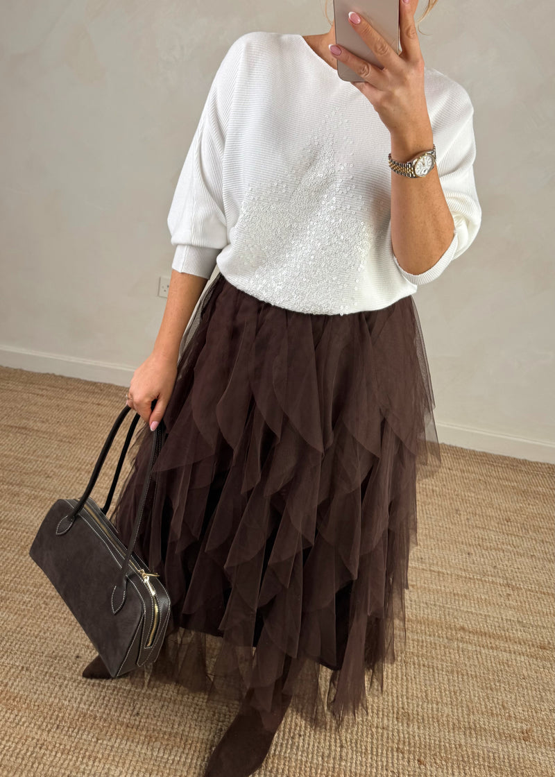 Carrie tulle skirt - chocolate
