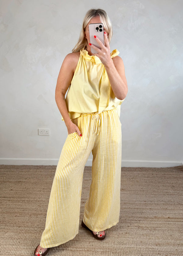 Daisy bow blouse - lemon