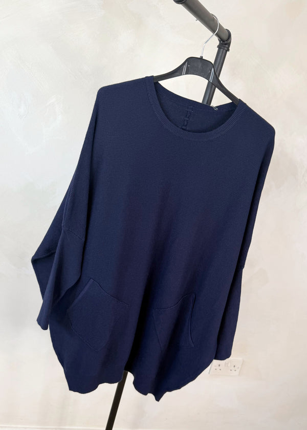 Ingrid pocket knit - navy