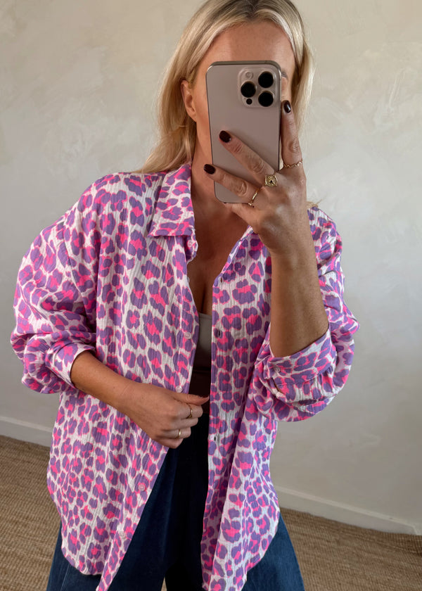 Sammy leopard cheesecloth shirt - one