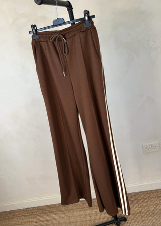 Side stripe trouser - Chocolate