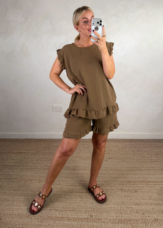 Linzi shorts co-ord - Coffee