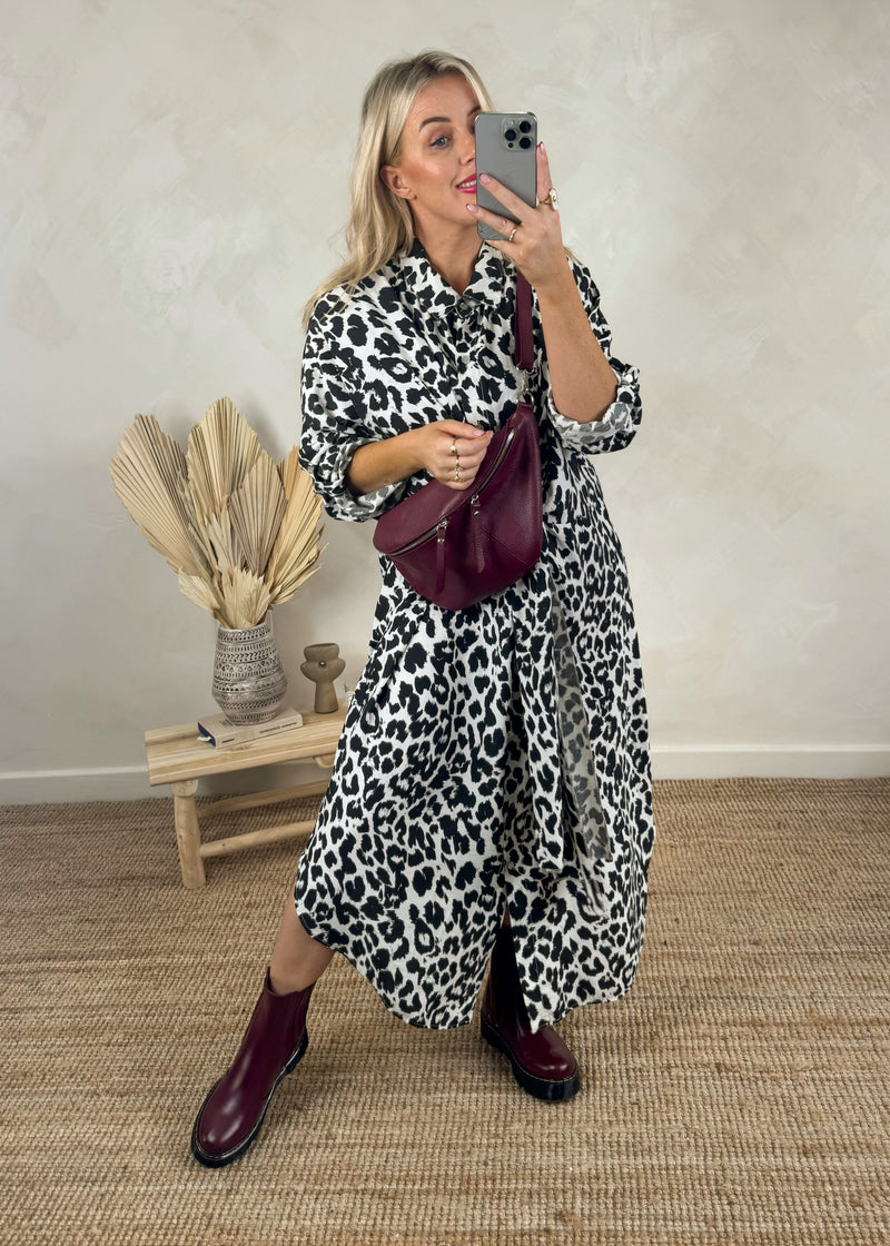 Jordan tie front shirt dress - animal one