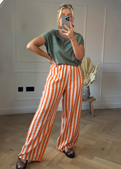 Jolie pants -  orange/stone stripe