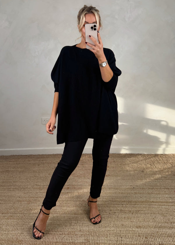 Diana ribbed star knit - black