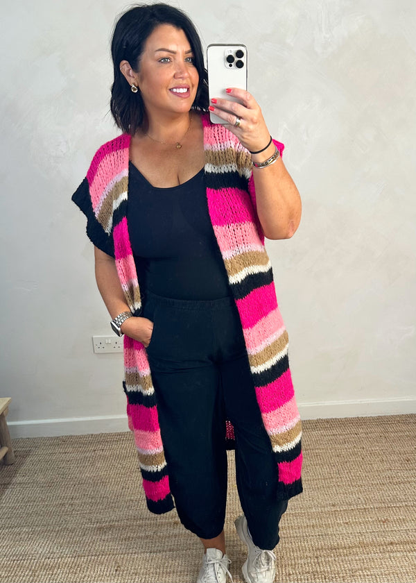 Geri striped cardigan - pink
