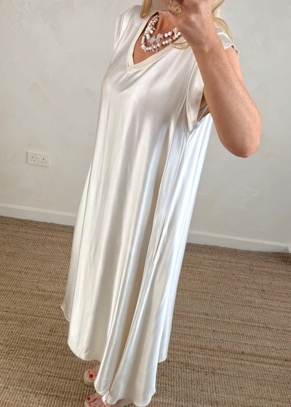 Rae satin maxi - pearl