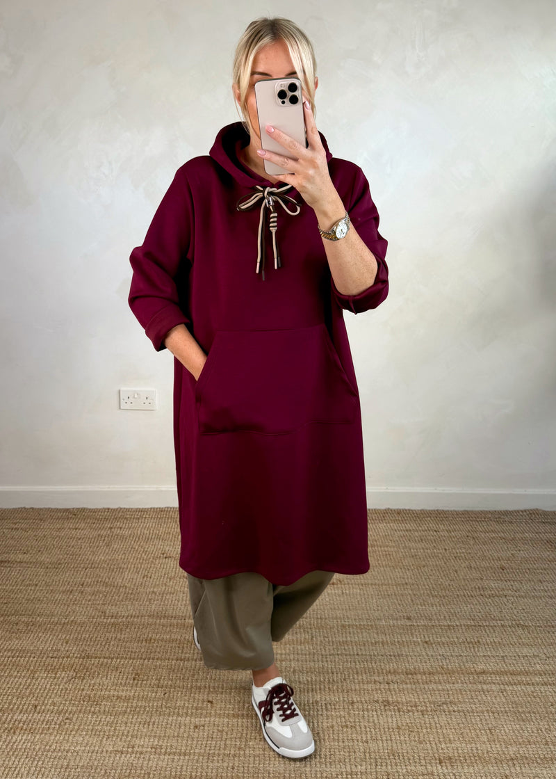 Kent longline hoodie - damson