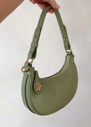 Lois leather cross body bag - Sage