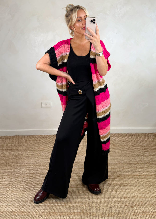 Geri striped cardigan - pink
