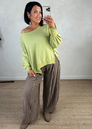 AW Bexley checked barrel leg trouser - three
