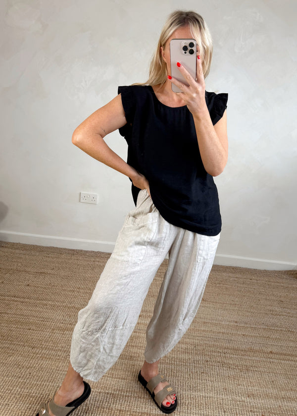 Kiki Frill top - black