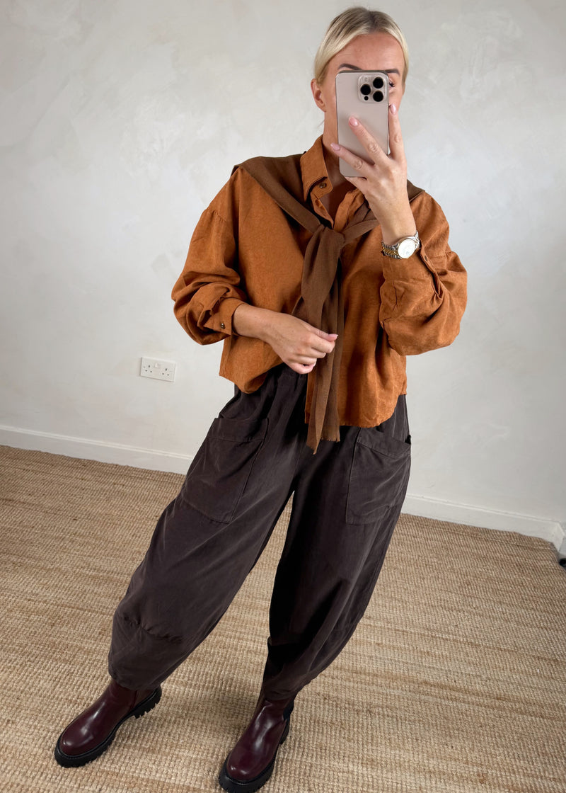 Heritage double shirt knit - rust
