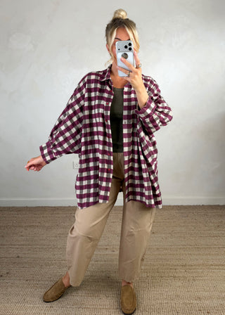 Raye check shirt - Merlot
