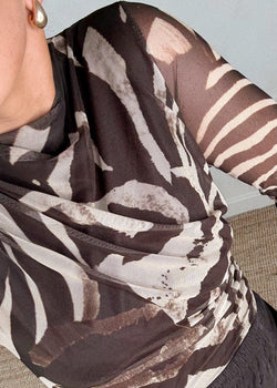 Talia Sheer top - chocolate