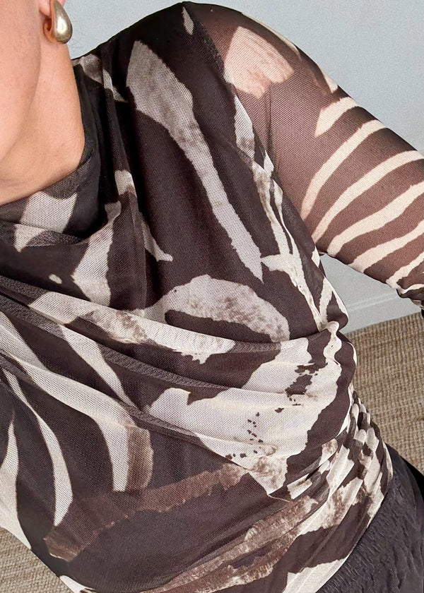 Talia Sheer top - chocolate
