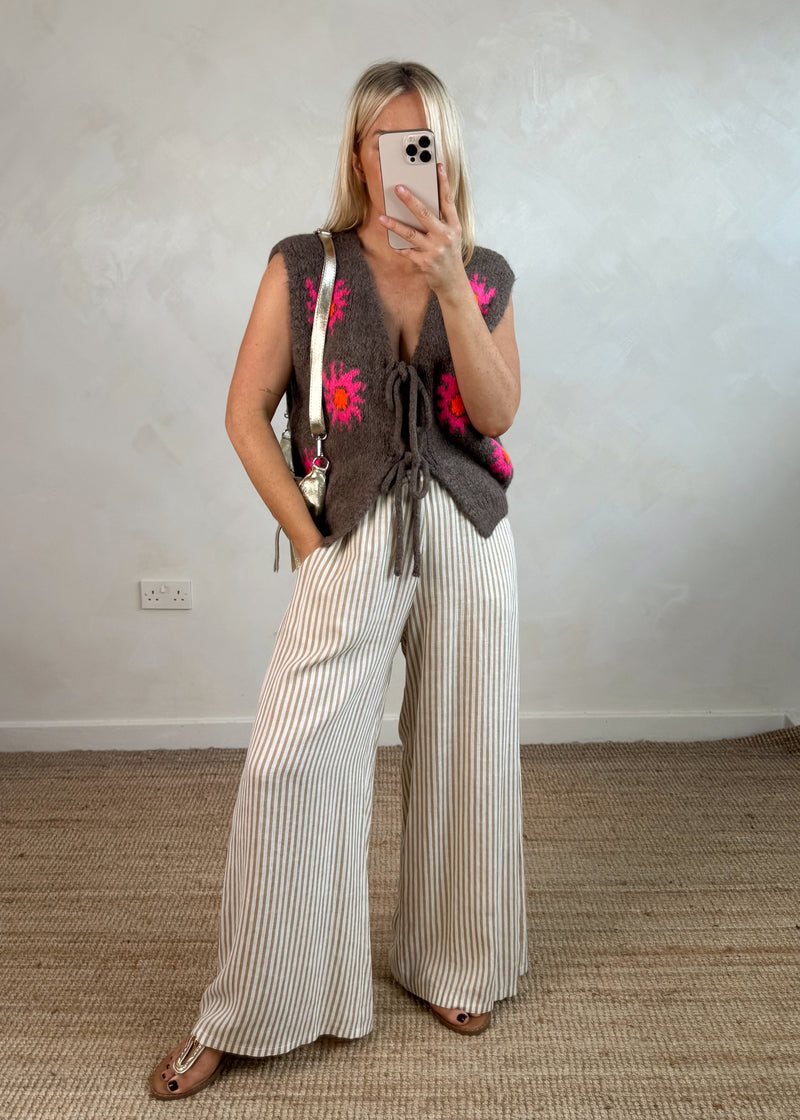 Sunny tie front knit - brown