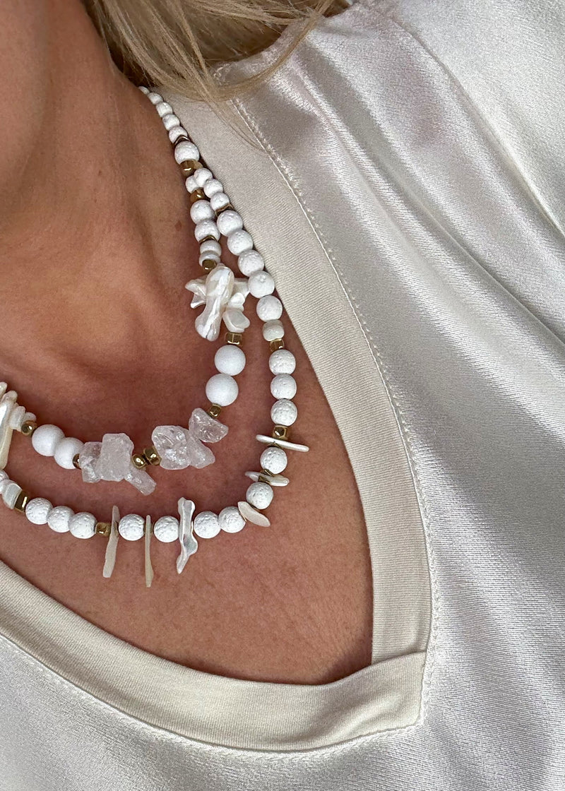 Rae satin maxi - pearl