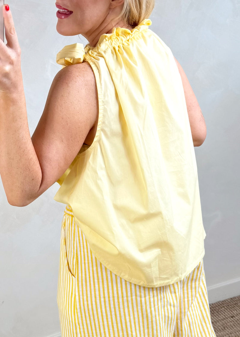 Daisy bow blouse - lemon