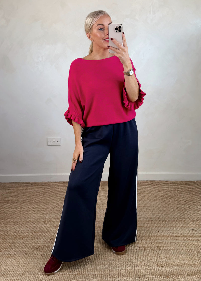 Maddie frill knit - hot pink