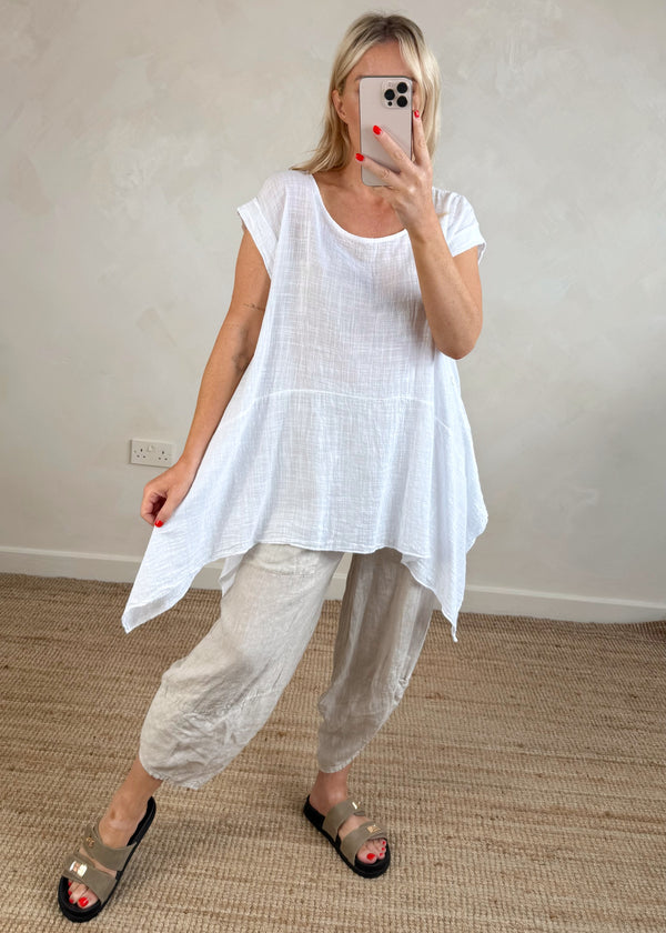Verona dip hem - white