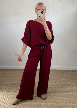 Maddie frill knit - Merlot