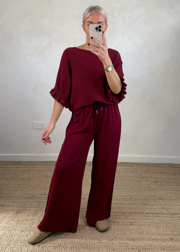 Maddie frill knit - Merlot