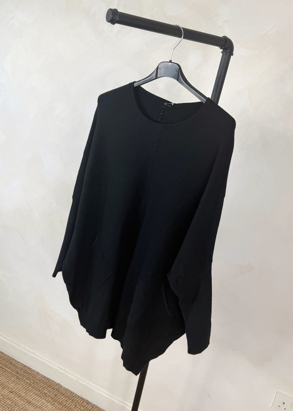 Ingrid pocket knit - black