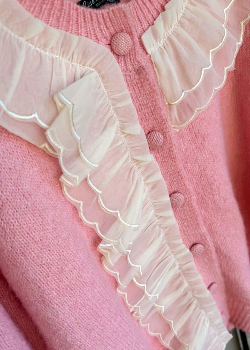Ciao frill cardigan - pink