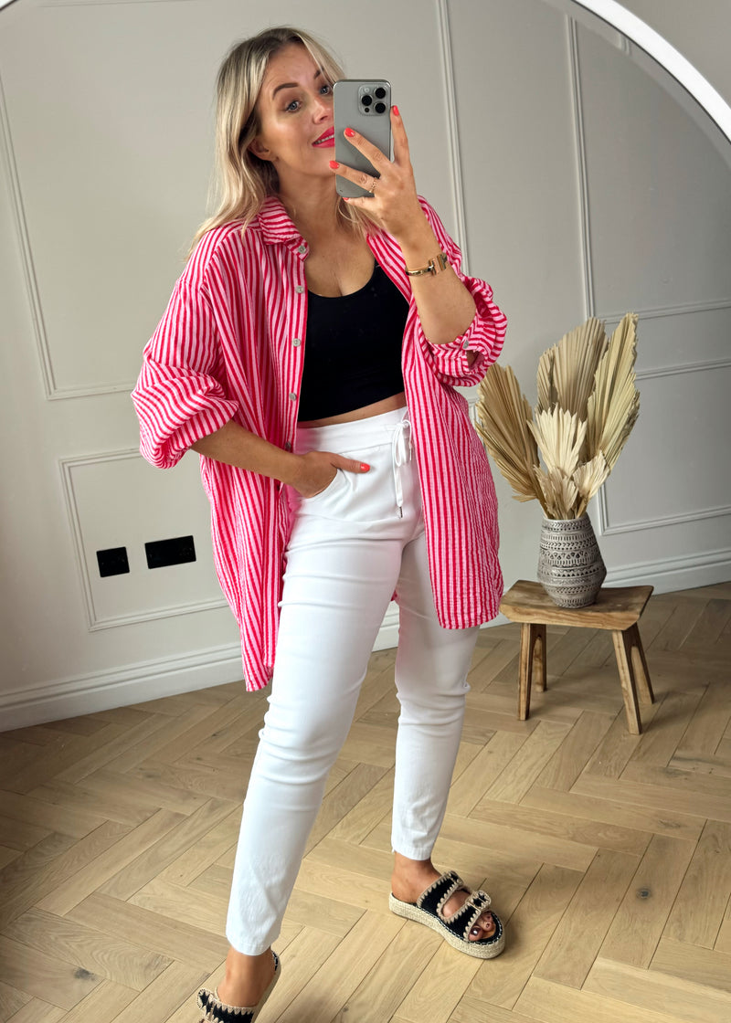 Miami striped shirt - pink/red