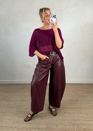 Leona fine knit - Plum
