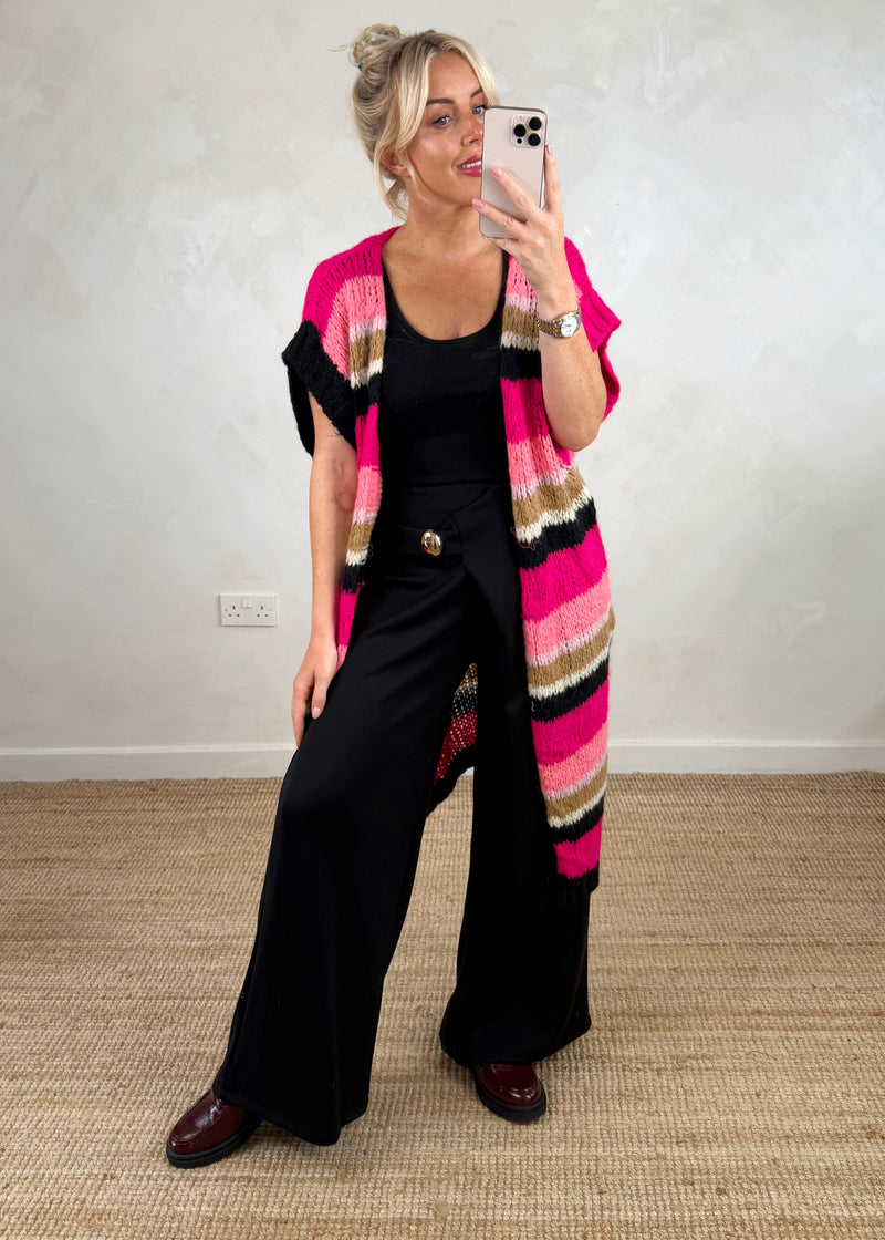 Geri striped cardigan - pink