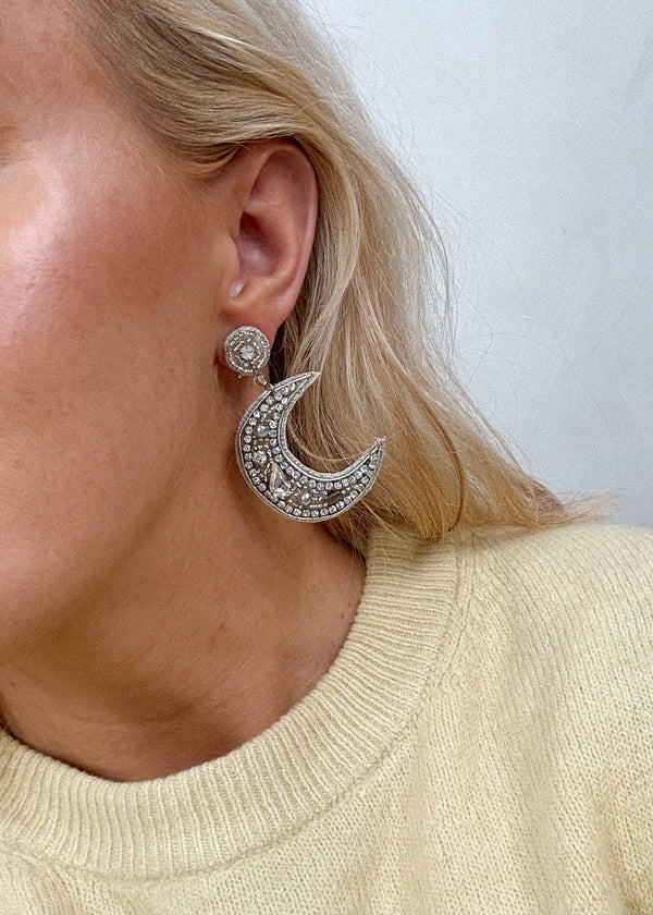 SA moon earring - silver