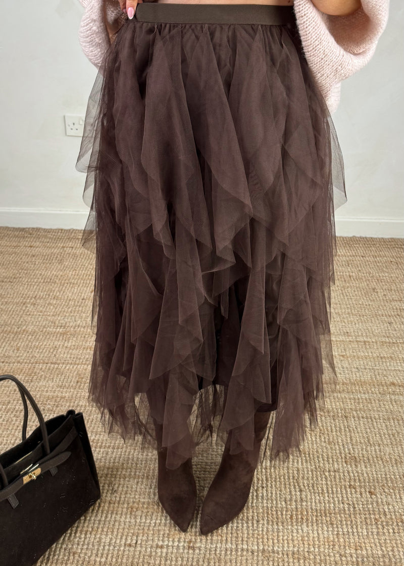 Carrie tulle skirt - chocolate